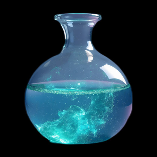 Fiole de verre avec liquide lumineux