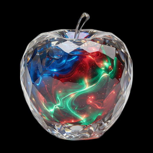 Pomme cristal 3D gratuit effet galaxie colorée
