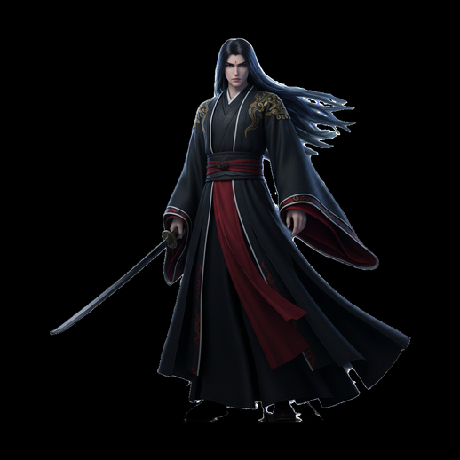 Samourai sombre 3D gratuit avec katana - modele 3D gratuit