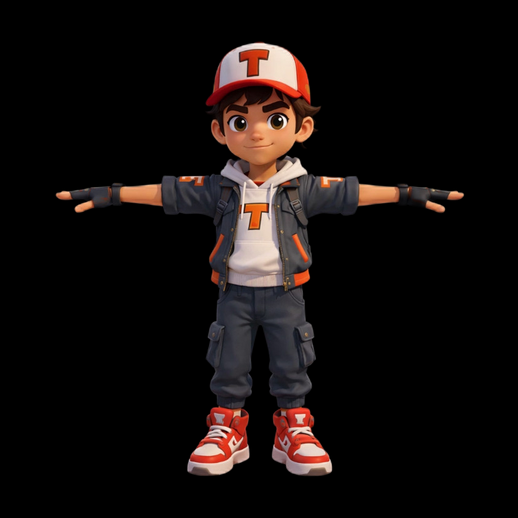 Personnage enfant stylise 3D gratuit cartoon - modele 3D gratuit