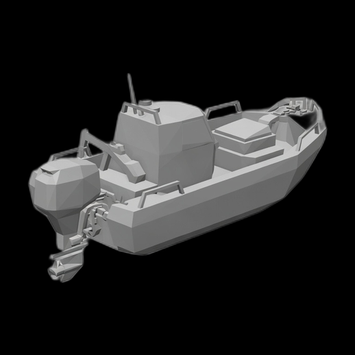 Bateau a moteur 3D gratuit low poly