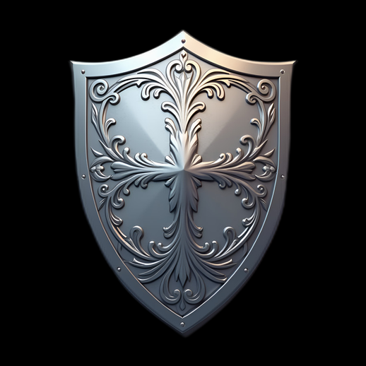 Bouclier orné de chevalier en 3D