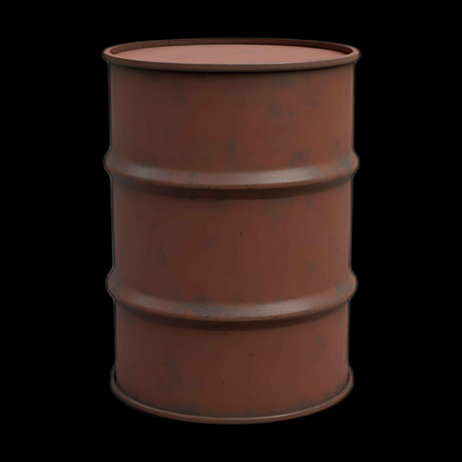 Baril rouillé en 3D