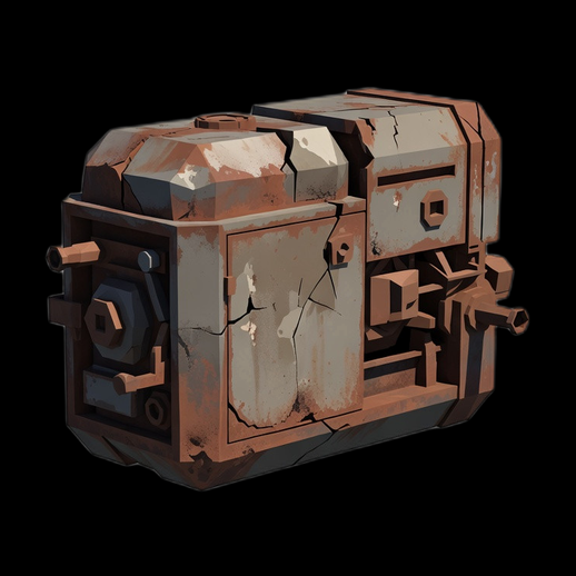 Generateur industriel rouille 3D gratuit low poly