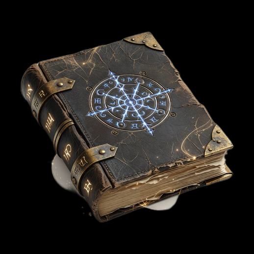 Livre magique ancien 3D gratuit avec runes