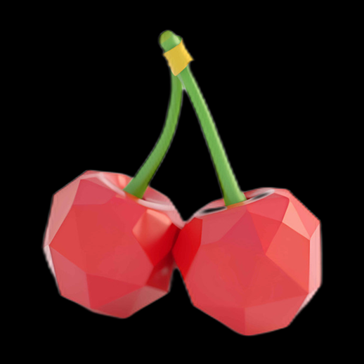 Cerises Low Poly en 3D