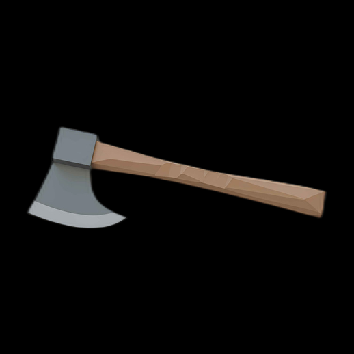 Hache 3D Low Poly Simplifiée