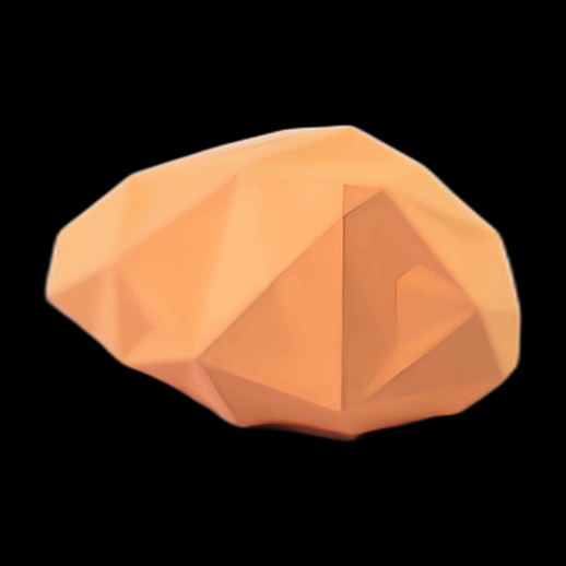 Low poly peach abstract shape - modele 3D gratuit