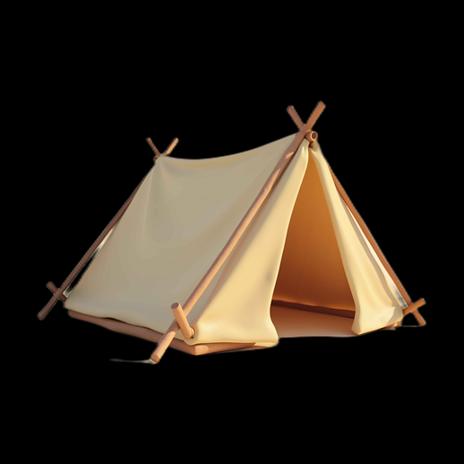 Tente simple d'extérieur en 3D