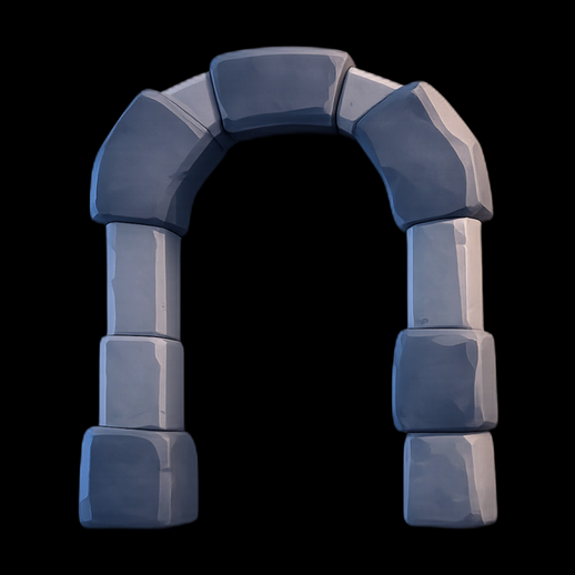 Arche en pierre stylisee 3D gratuit