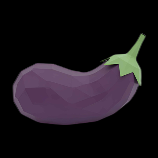 Aubergine low poly 3D