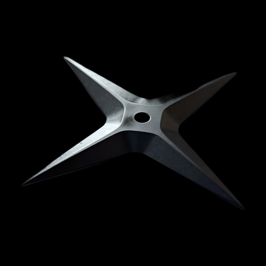 Shuriken à quatre pointes réaliste