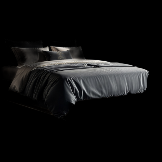 Lit moderne 3D gratuit avec draps satinés