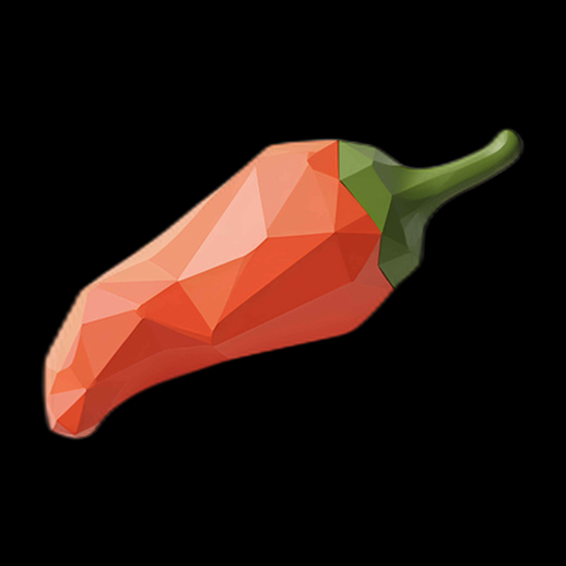 Piment rouge géométrique 3D