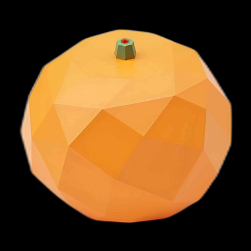 Orange géométrique en 3D - modele 3D gratuit