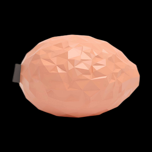 Citron 3D Low Poly Orange Pâle - modele 3D gratuit