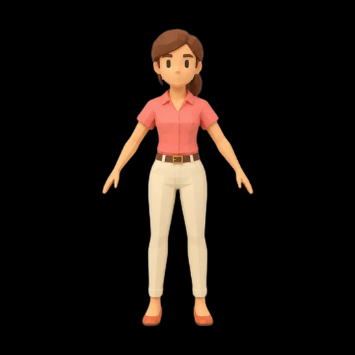 Personnage femme stylise 3D gratuit cartoon