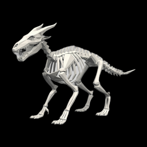 Dragon squelette low poly 3D gratuit