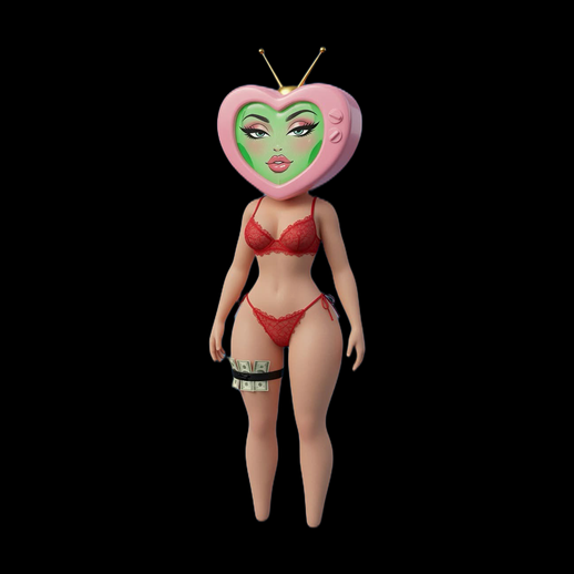 Personnage stylise 3D gratuit femme cartoon sexy