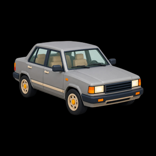 Voiture berline 3D gratuit style low poly