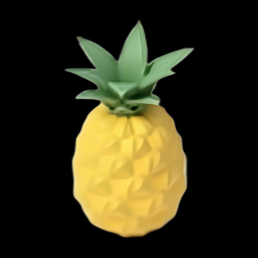 Ananas 3D jaune et vert