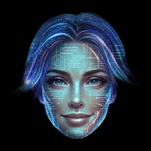 Visage IA futuriste 3D gratuit lumineux