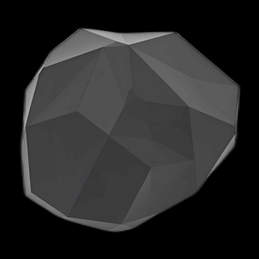 Astéroïde polygonal gris 3D