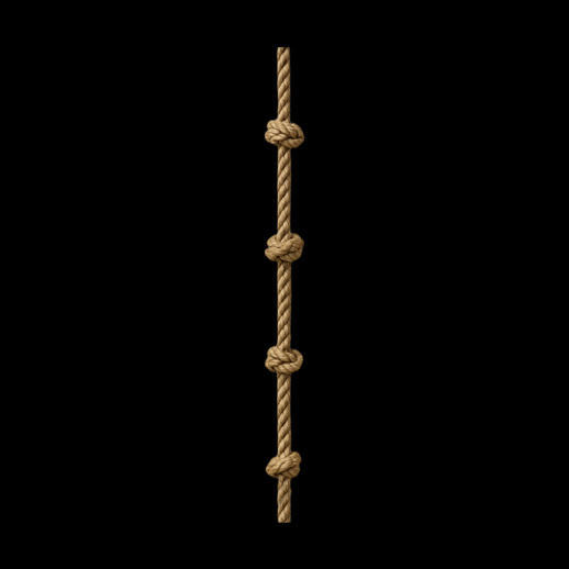 Corde d'escalade avec nœuds