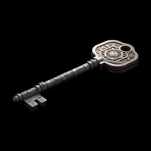 Clé steampunk ornée en 3D