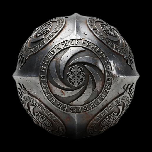 Sphère runique fantasy 3D gratuit en métal
