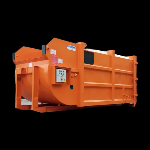 Compacteur industriel 3D gratuit benne orange - modele 3D gratuit