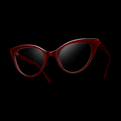 Lunettes de soleil rouges style œil-de-chat