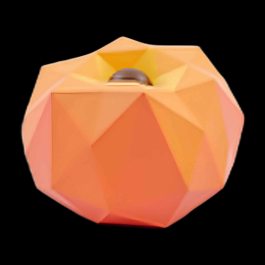 Pomme 3D Géométrique Orange Moderne - modele 3D gratuit