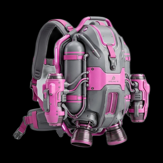 Jetpack futuriste 3D gratuit rose et gris