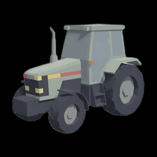 Tracteur low poly 3D gratuit stylise