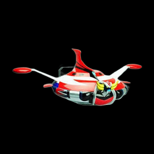Drone futuriste 3D gratuit rouge et blanc - modele 3D gratuit