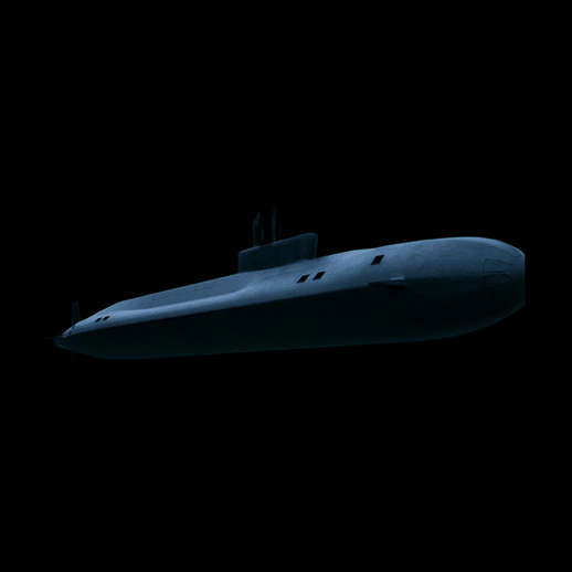 Sous-marin Modèle 3D Sombre et Lisse