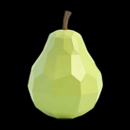 Poire verte polygonale 3D réaliste