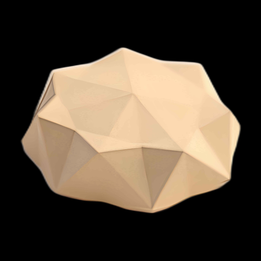 Roche polygonale beige asset 3D