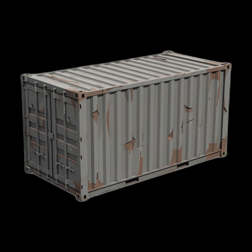 Conteneur maritime 3D gratuit rouille realiste