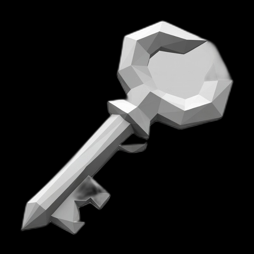 Cle low poly 3D gratuit stylisee