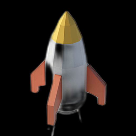 Modèle 3D de fusée stylisée