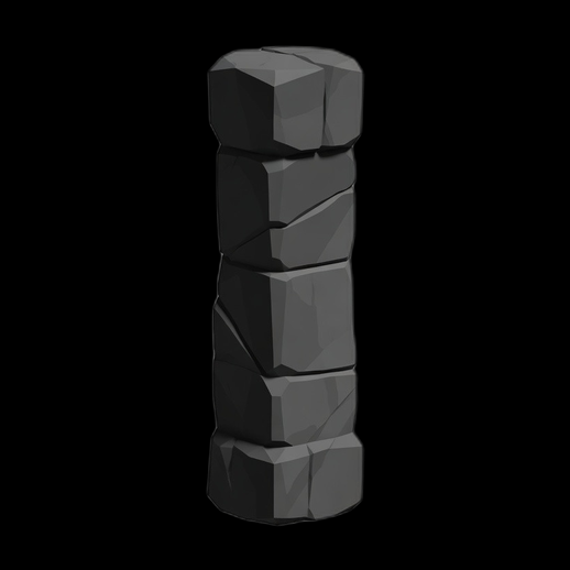Totem pierre stylise 3D gratuit low poly
