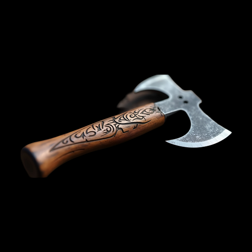 Hache de combat décorée en 3D