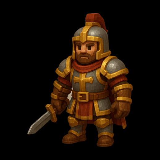 Chevalier medieval stylise 3D gratuit avec epee - modele 3D gratuit