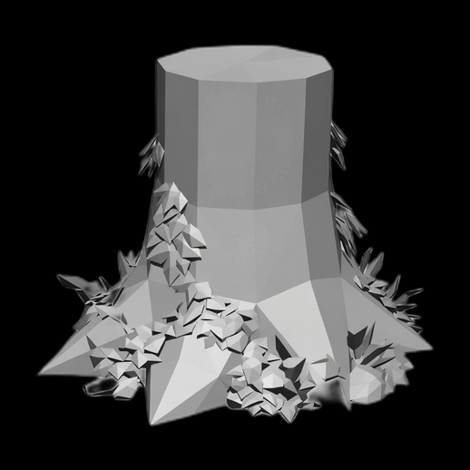 Souche arbre low poly 3D gratuit nature