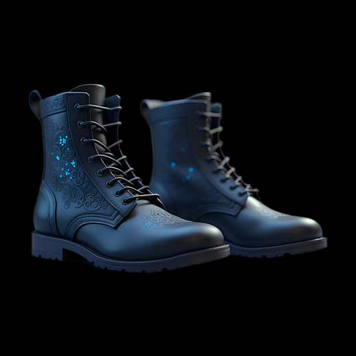 Bottes en cuir noires ornées
