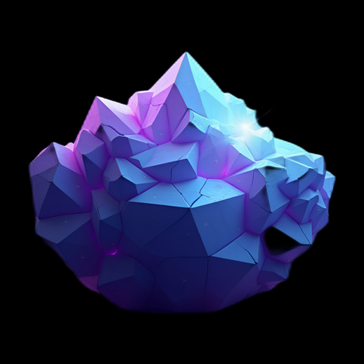 Cristal 3D aux reflets violets