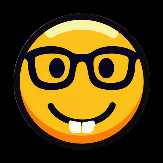 Emoji geek 3D gratuit avec lunettes sourire - modele 3D gratuit
