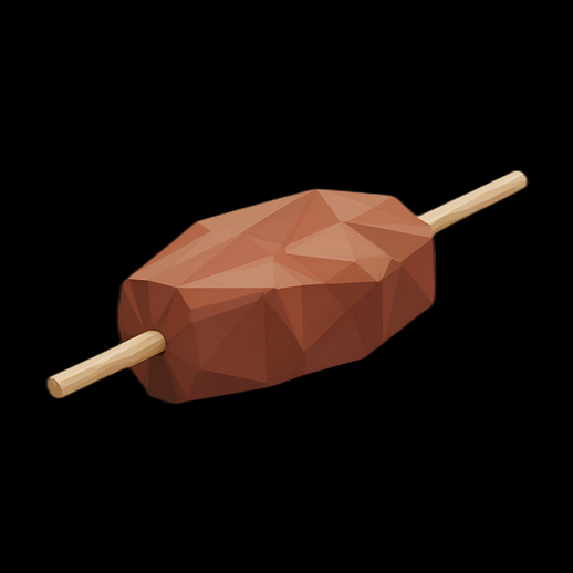 Brochette Low Poly en 3D